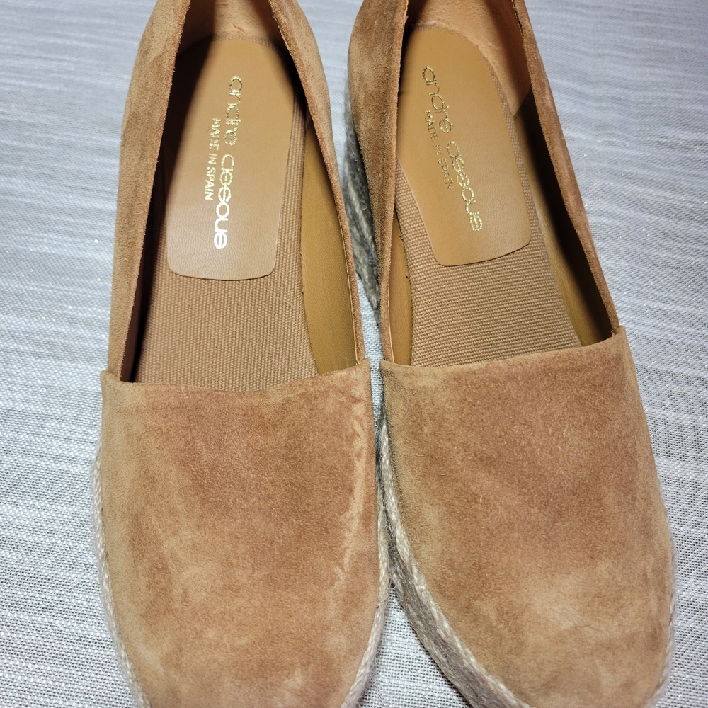 Andre Assous Suede Espadrille Flats in Tan